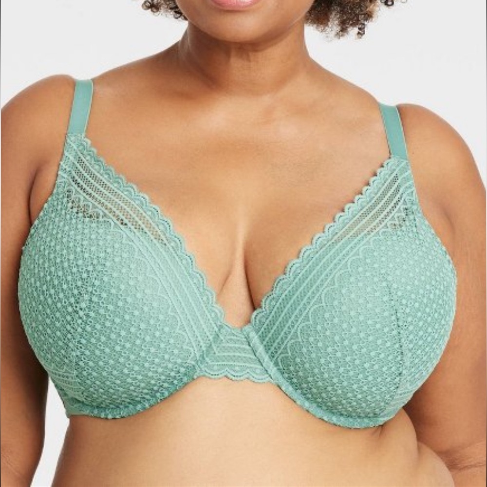 Auden Lace Underwire Tshirt Bra in Teal